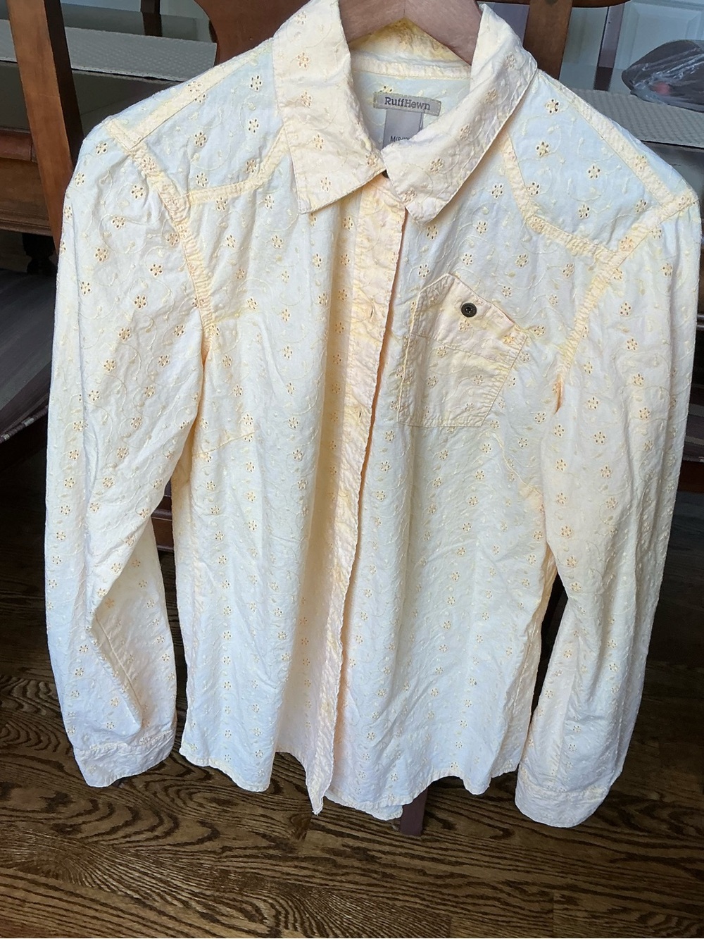 Ruff Hewn floral eyelet Embroidery Blouse Sz M 8/10